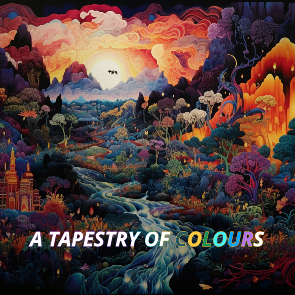 5th Place TWTW 130 header illustration of a vibrant psychedelic fantasy forest landscape