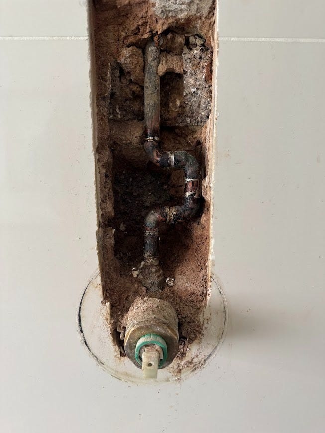 And then there was a hole in the wall… But at least the problem is resolved 💧👏