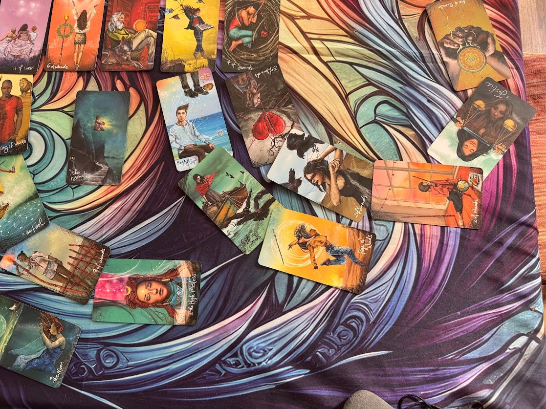 An example layout of a tarot reading. This one’s Matthew’s 🎴🔮